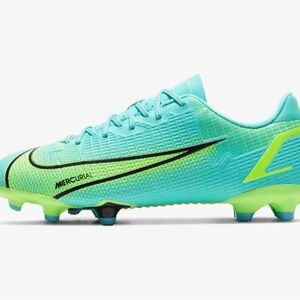 Nike JR Vapor 14 Academy FG-MG - Turquoise-Lime Glow - size 4Y